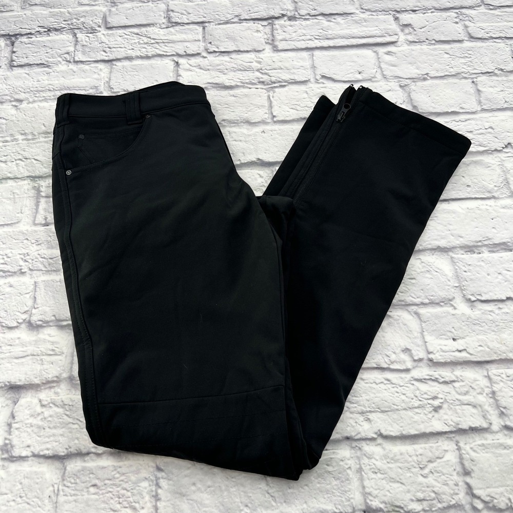 Aperture Technical Outerwear Snow Pants Black Softshell Zippered Leg Women Small